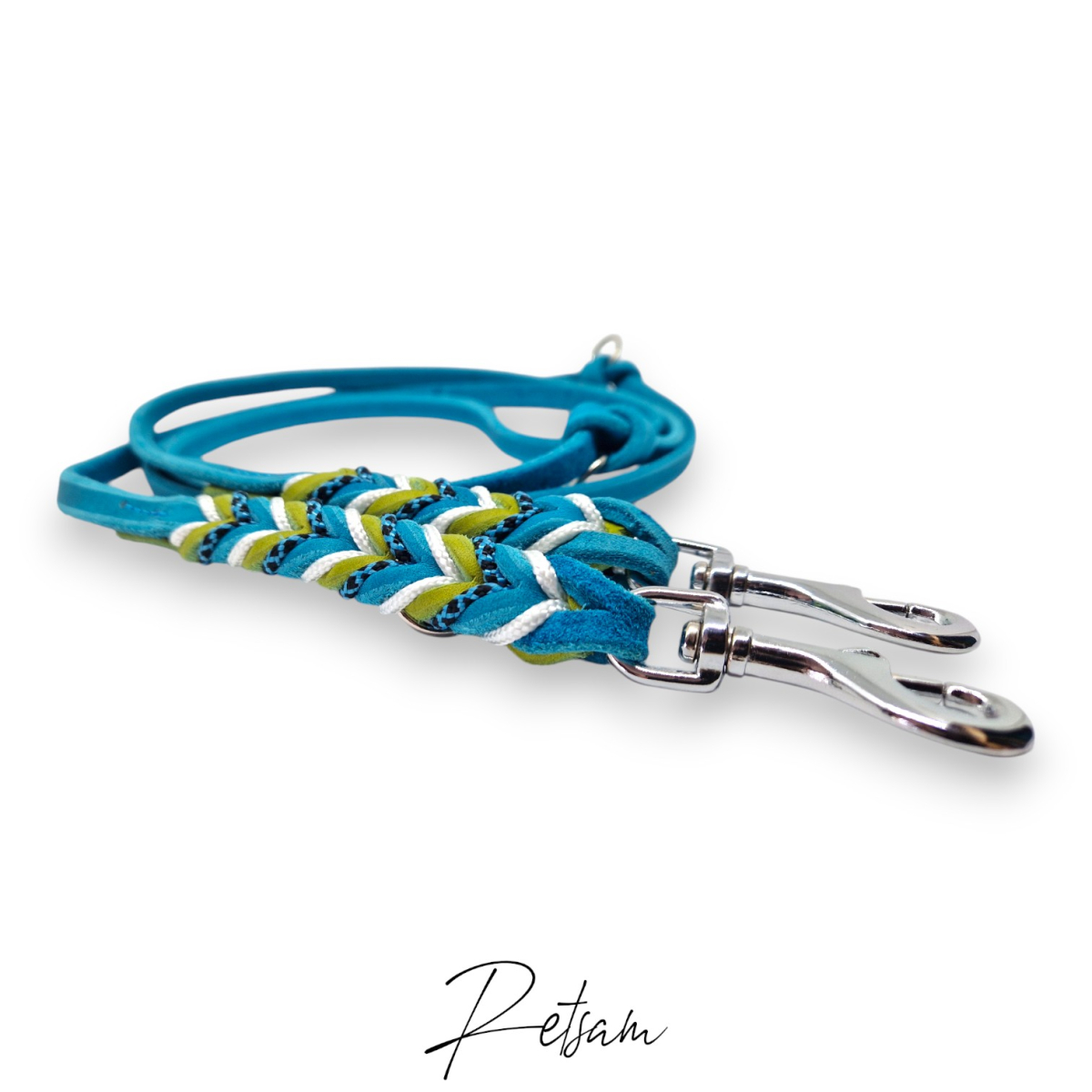 Fettlederleine geflochten mit Paracord Wunschleine