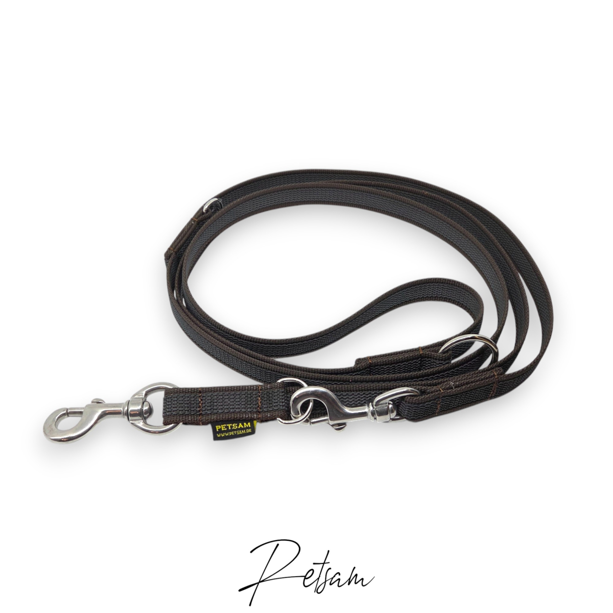 3fach verstellbare gummierte Sportleine, genäht Edelstahl "rund" Beschlag