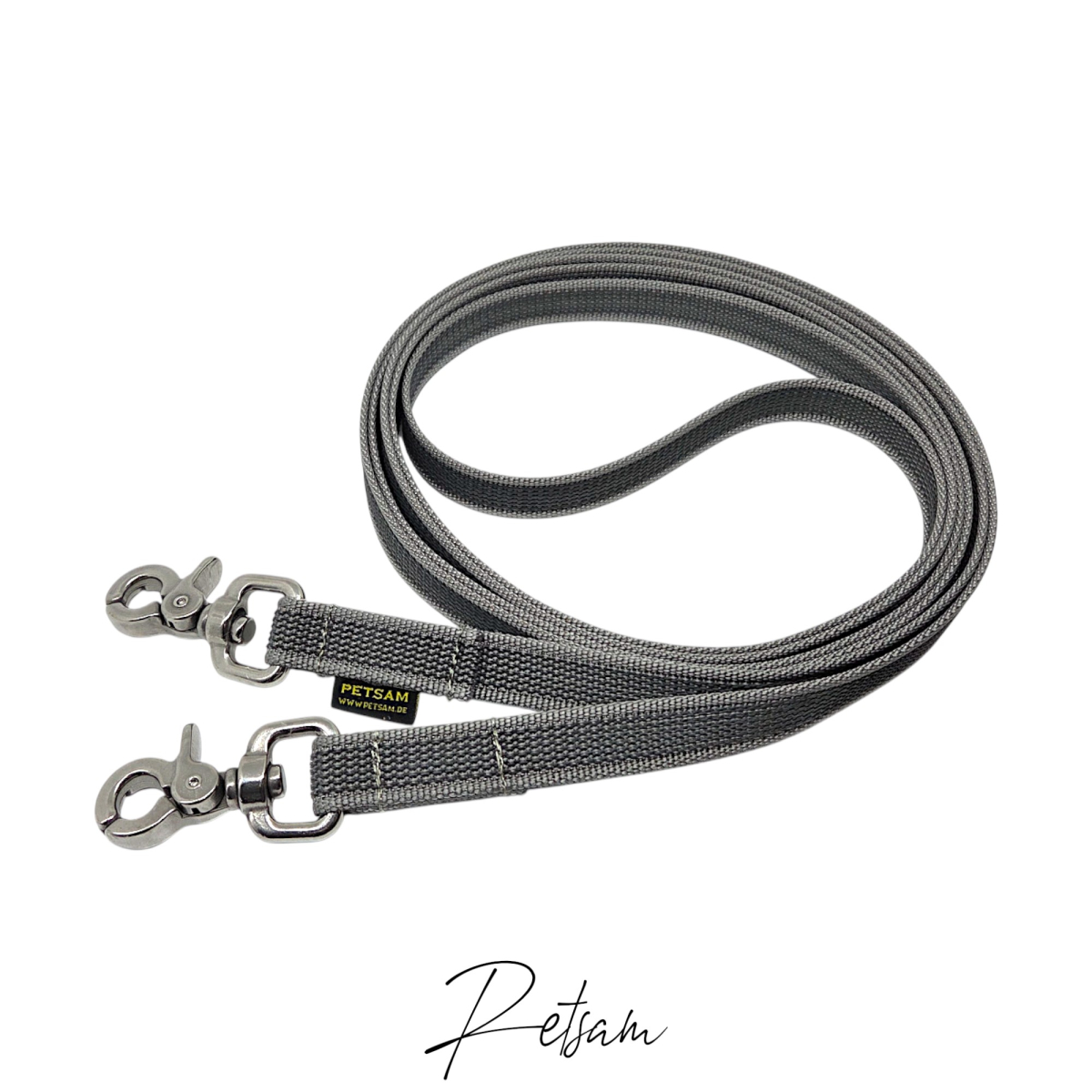 Gummierte Zügel mit Scherenhaken EDELSTAHL genäht