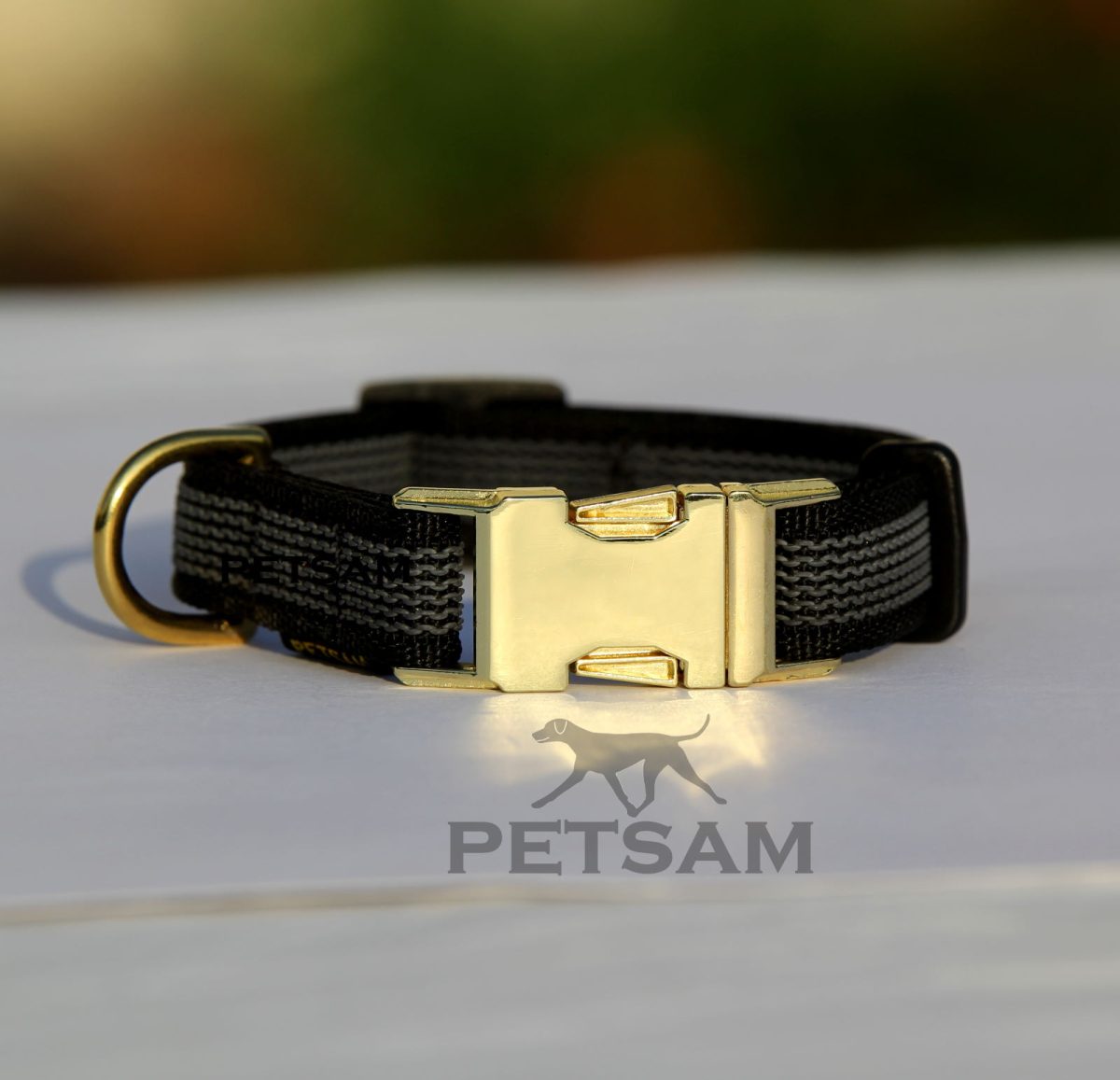 Halsband "Steckverschluss Metall gold" gummiert verstellbar