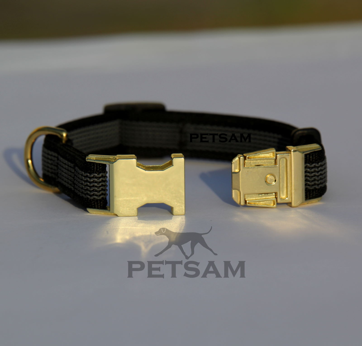 Halsband "Steckverschluss Metall gold" gummiert verstellbar
