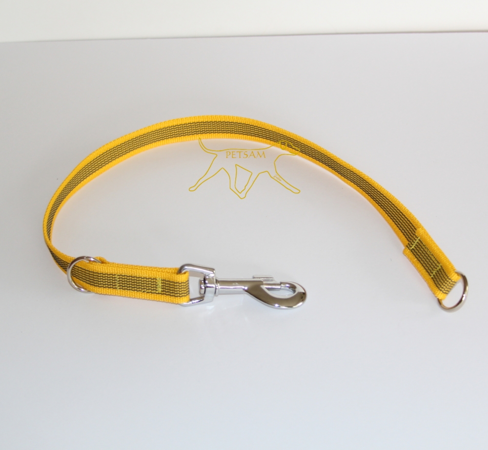 Gummierter Kurzführer verstellbar Silber Karabiner