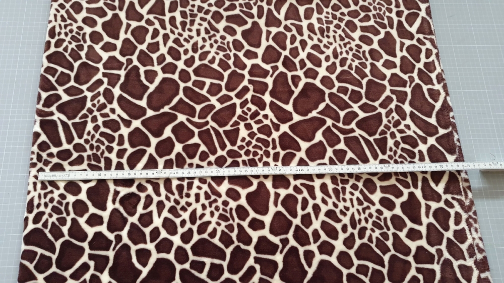 Kuschelfleece Giraffe doppelseitig Reststück, 1,75m lang