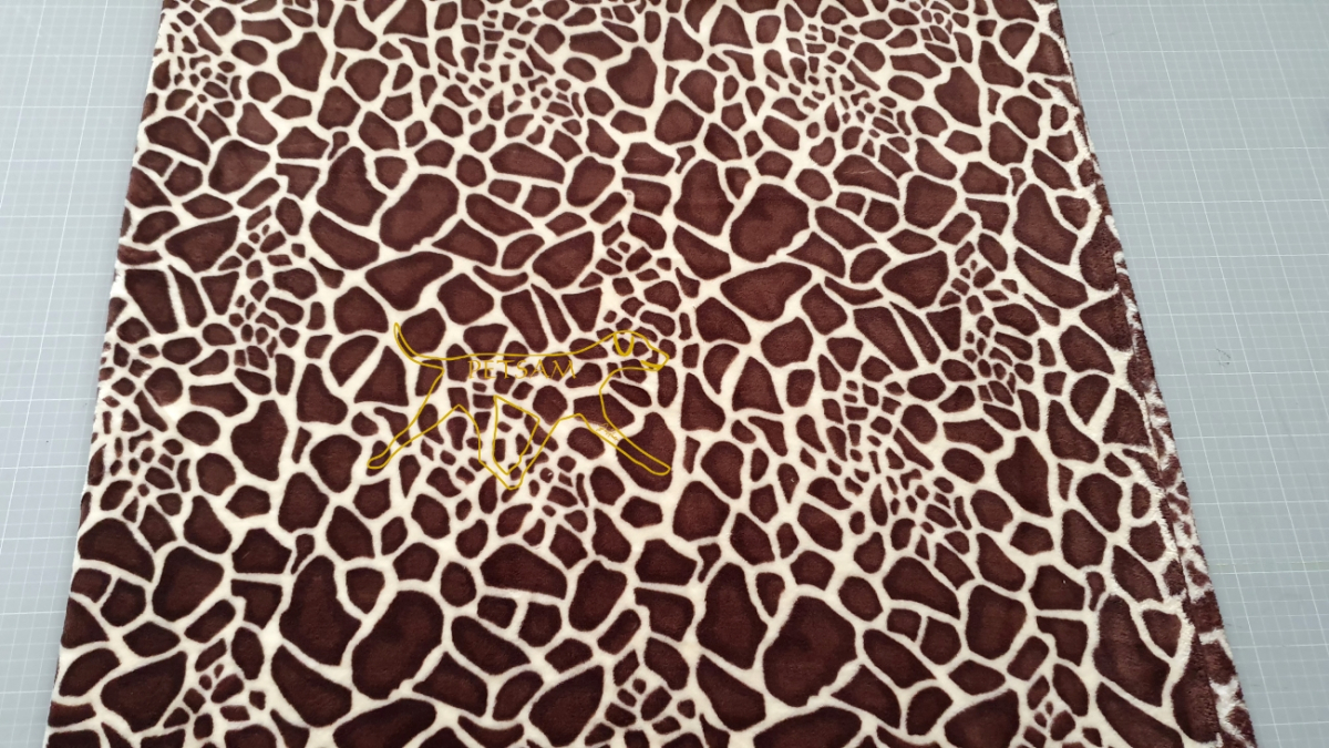 Kuschelfleece Giraffe doppelseitig Reststück, 1,75m lang