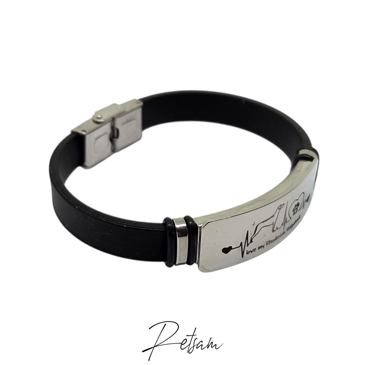 Armband Heartbeat Rhodesian Ridgeback Love Edelstahl Silber(1)