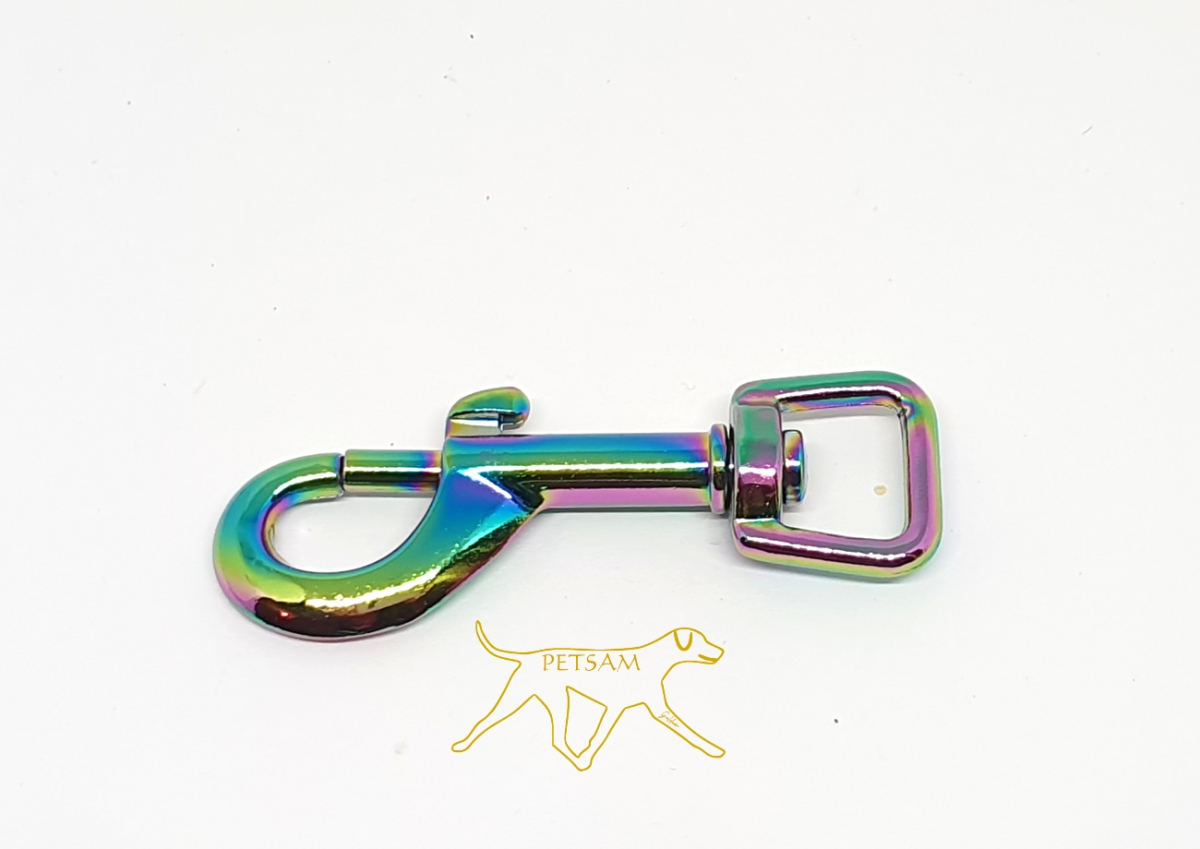 Regenbogen Karabiner für 15-16mm Breite - eckig, mittelschwer