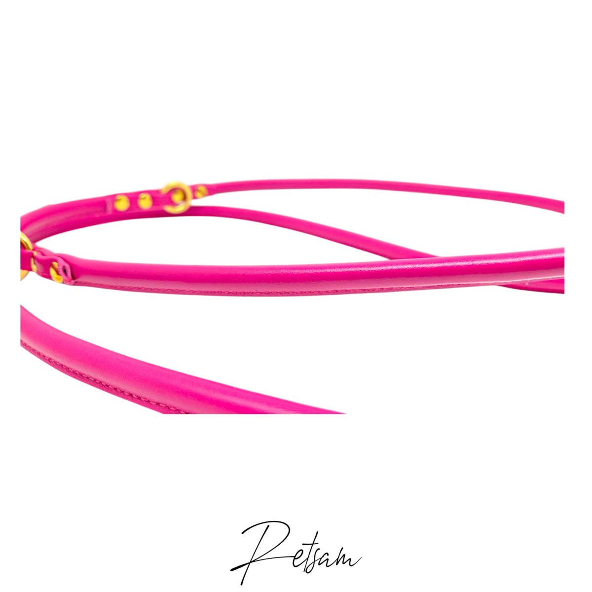 3fach verstellbarte Leine, rundgenäht aus einem Stück, crazy pink 2m