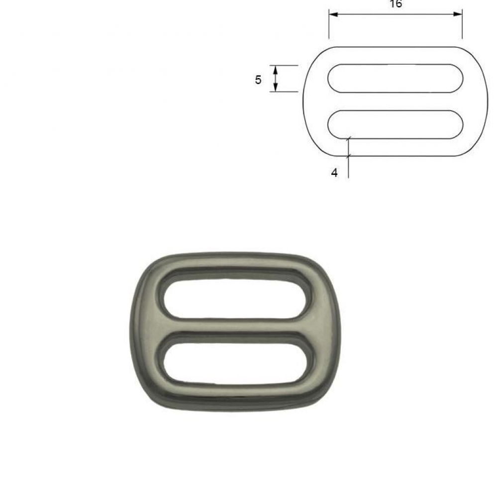 Schieber Metall Anthrazit Hochglanz, halbrund