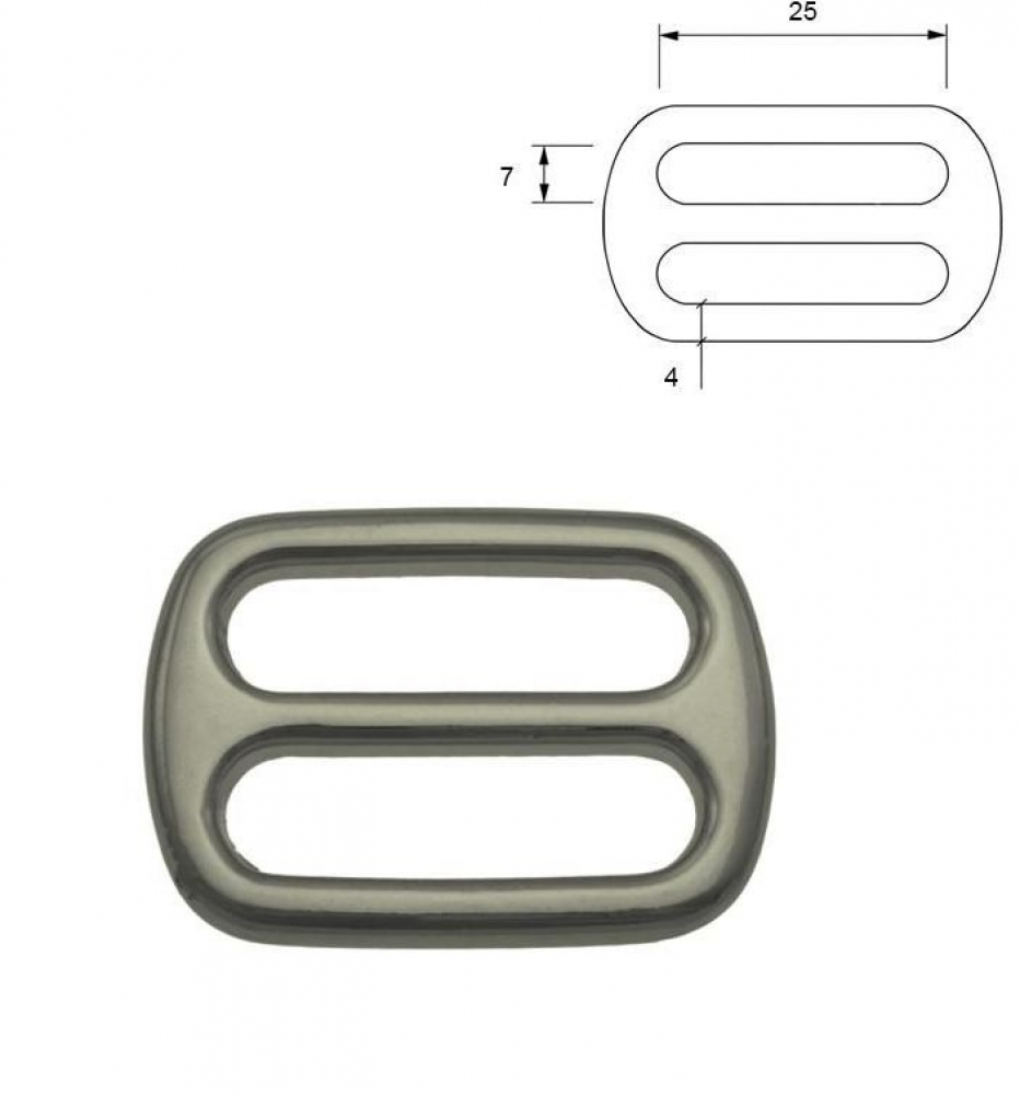 Schieber Metall Anthrazit Hochglanz, halbrund