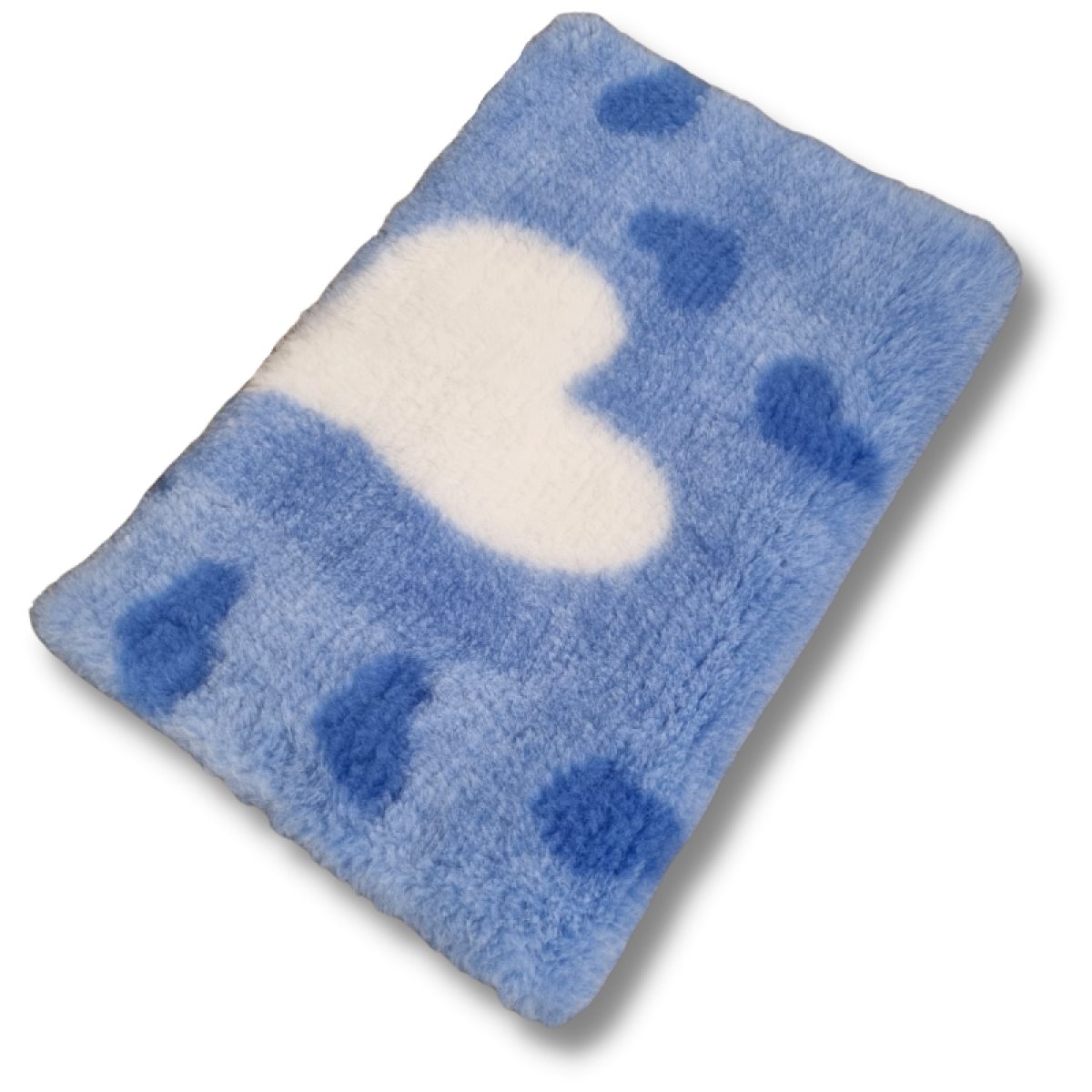Vetbed blau mit Herz 100cm x 150cm, Antirutsch-Beschichtung