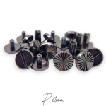 Buchschrauben Flower *Schwarz* MESSING 5mm Schaft 10 Set