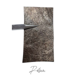 Lederstreifen kupfergold auf schwarz  Zuschnitt (4) - Lederstück Lederhaut Leder