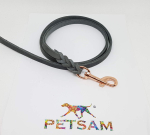 Fettlederleine, 1,5m Länge, Rosegold Karabiner ohne Handschlaufe