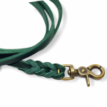 Fettlederleine, 1m Länge, Antikmessing SCHERENHAKEN mit Handschlaufe