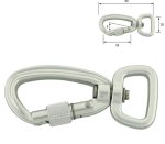 Sicherheitskarabiner aus Aluminium 69 mm mit Schraubsicherung