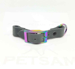 Tau-Adapter für 10mm, Fettleder Doppelschnalle Regenbogen + 1x D-Ring