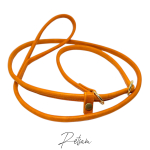 Moxonleine Agilityleine Leder, rundgenäht aus einem Stück, Retrieverleine Orange