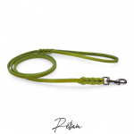 Fettlederleine, 1,35m Länge, Silber Karabiner MIT Handschlaufe