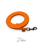 Gummierte Sportleine 2m GENÄHT Schwarzer Karabiner ohne Handschlaufe