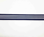 Gurtband Dunkelblau mit weißen Streifen 2mm/25mm Meterware