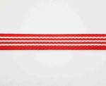 Gurtband Rot mit weißen Streifen 2mm/25mm Meterware