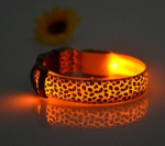 LED-Halsband orange Leopard (Batterie)