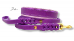 Fettleder Halsband- & Leinenset *Lila trifft Flieder*
