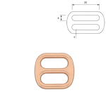 HOHER Schieber Rosegold halbrund (für dicke Bänder)