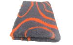 Vetbed Grau mit orangen Linien 100cm x 75cm