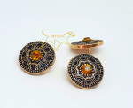 Zierniete Gold 25mm glänzend mit orangem Strassstein (40)